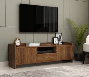 Wooden Street Sahira Wooden Floor Rested Tv Unit Engineered Wood TV ...