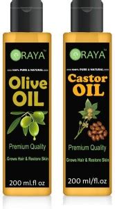 Oraya 100% Pure & Natural Cold Pressed Castor Oil And Virgin Olive Oil ...