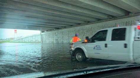 Steady rain causes some street and highway flooding in Central Texas