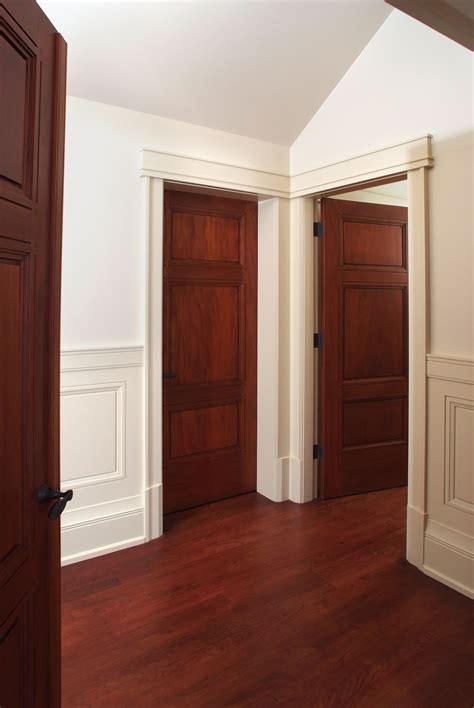 Custom 3 panel Mahogany interior door with craftsman style painted door ...