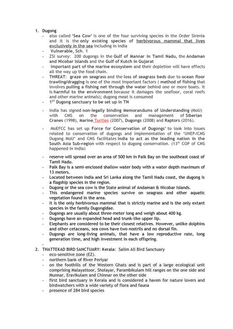 Species - notes - Dugong also called ‘Sea Cow’ is one of the four ...