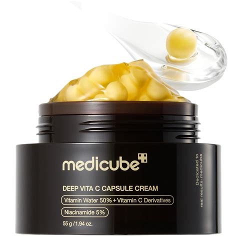 Medicube Deep Vitamin C Golden Boba Capsule Face Moisturizer - Liposome ...
