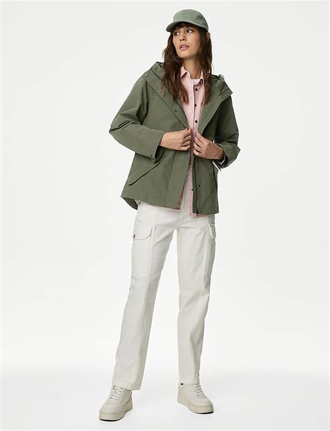 Buy Stormwear™ Hooded Rain Jacket with Cotton at Marks & Spencer