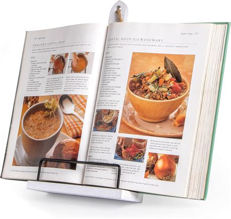 PUERSI Cookbook Stand, Recipe Book Holder for Kitchen Counter, Wooden ...