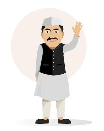 Indian politician candidate waving hand vector illustration | Premium ...