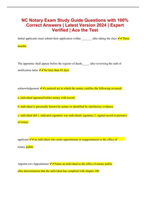 Image result for Notary Test NC Study Guide