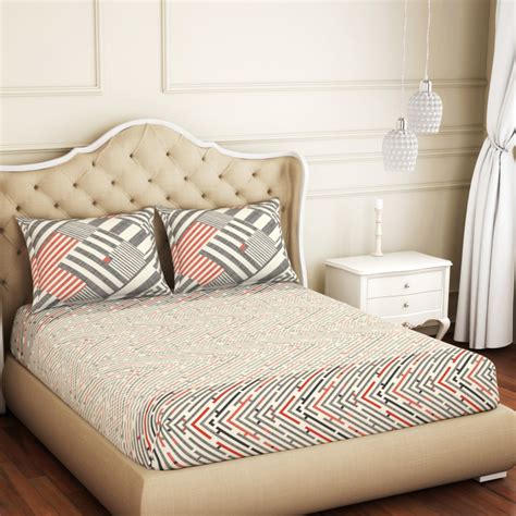 Buy SPACES Atrium Printed 3-Piece Queen Bedsheet Set - 1.52 m x 1.98 m ...