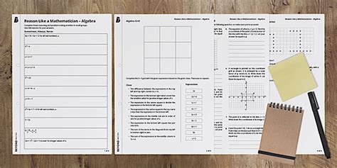 👉 Algebra Worksheets: Reason Like a Mathematician