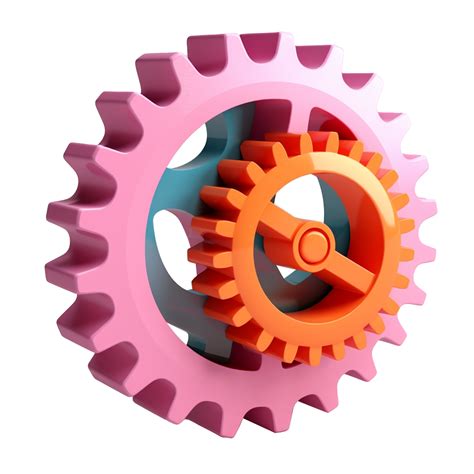 cog in 3D style trending color palette with 23886808 PNG