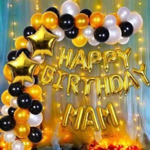 MODO Happy Birthday Decorations Kit For Teacher (MAM) - Gold Black ...