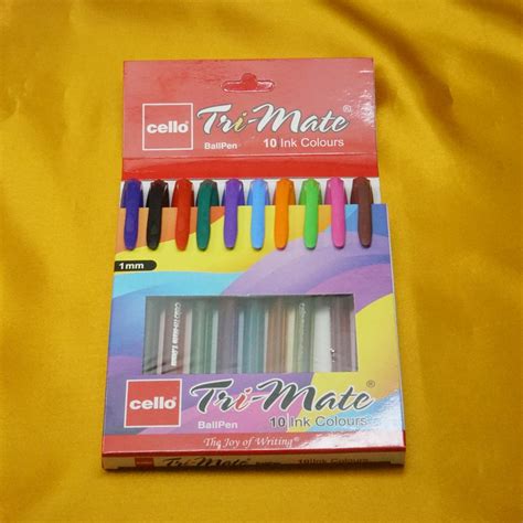 Cello Tri - Mate Assorted Color Writing 1mm Tip 10 Ball Pen Set SKU 20855