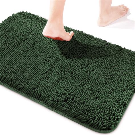 Amazon.com: Yeaban Hunter Green Bathroom Rugs – Thick Chenille Bath ...