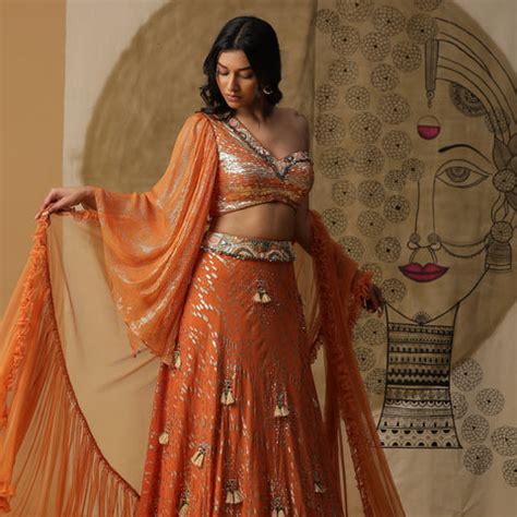 Rust orange skirt set – arpitasulakshana