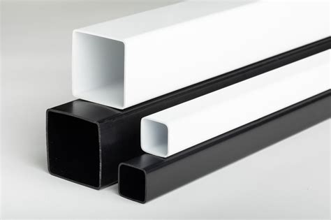 Black Plastic Square Tubes, PVC box section, square pipe 1 metre, 50x50 ...