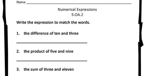 Image result for Numerical Expression Examples