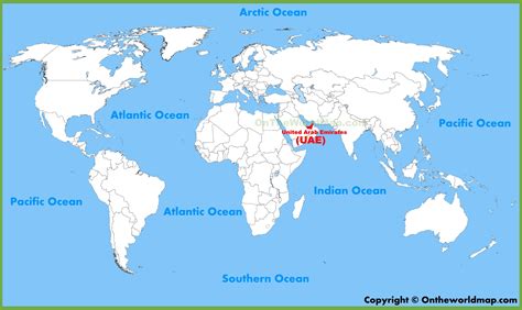 United Arab Emirates (UAE) location on the World Map