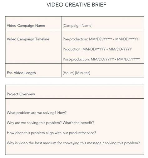 Image result for Creative Brief Example