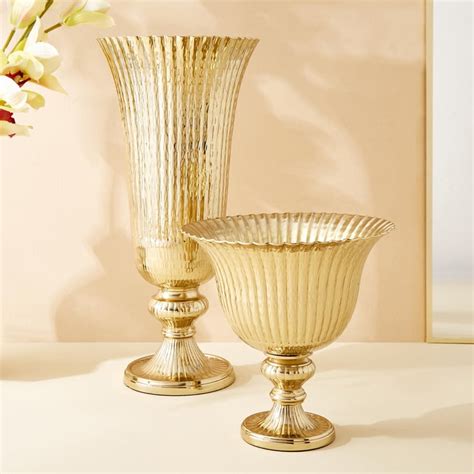 Buy Hoovu Flor Metal Hammered Vase from Home Centre at just INR 2399.0