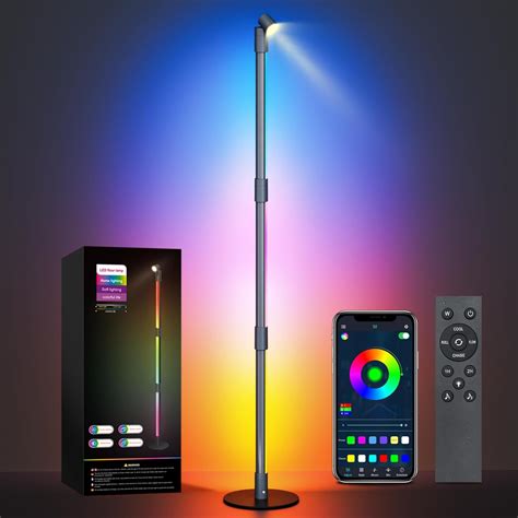 GGIE LED Floor Lamp, 360° RGB Detachable Corner Floor Lamp with ...