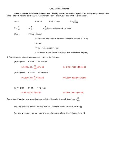 Image result for simple interest formula examples