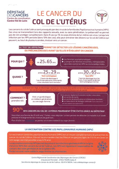 dépistage cancer du col de l'utérus