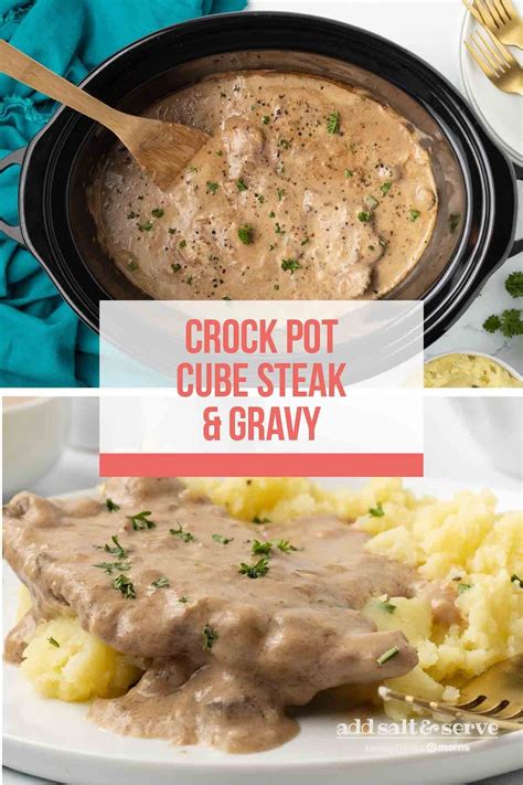 Crock Pot Cube Steak with Mushroom Soup - Get the recipe at Add Salt ...