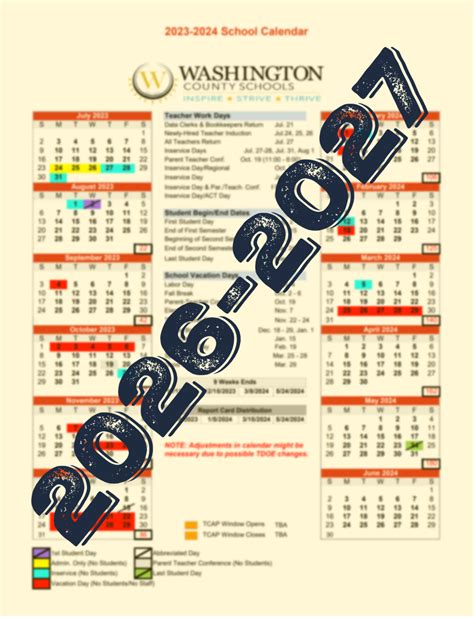 District Calendar | Washington County Schools