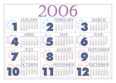 2006日历 库存例证. 插画 包括有 日历, 日期, 设计, 夏天, 商业, 几个月, 几天, 月份, 图象 - 284799