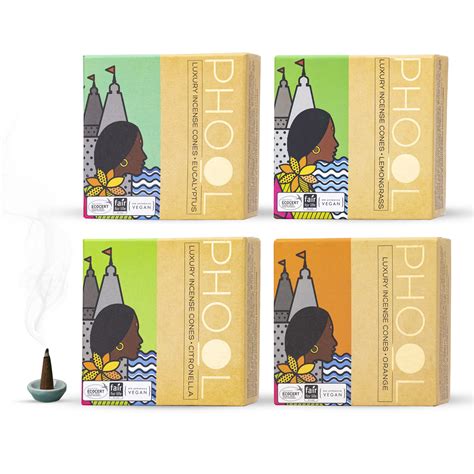 PHOOL LUXURY INCENSE Natural Incense Cones (Bundle Pack Of 4) I Citral ...