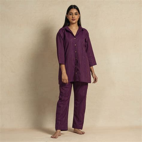 Jacquard Cotton Top & Pyjama Night Suit Set Online at iTokri.com ...