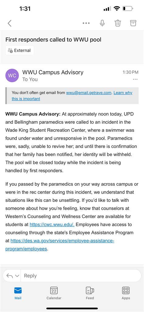 Campus advisory: Death at Rec Center Pool : r/WWU