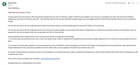 Orders going through in more quantity than the available margin ...