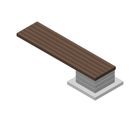 Isometric diving board | Premium Vector