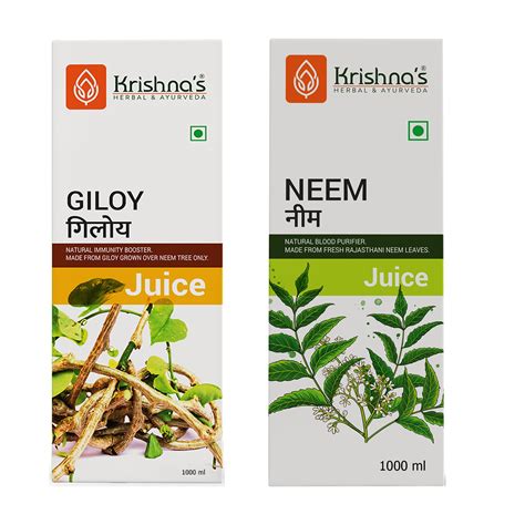 Giloy Juice 1000 ml | Neem Juice 1000 ml – Krishna's Herbal & Ayurveda