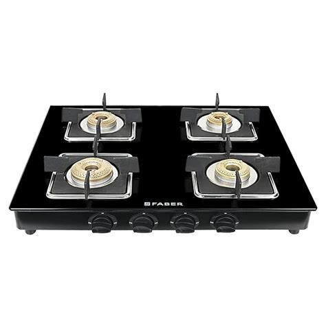 Faber Glass Top 4 Burner Gas Stove Hob Cooktop Pearl 4BB BK