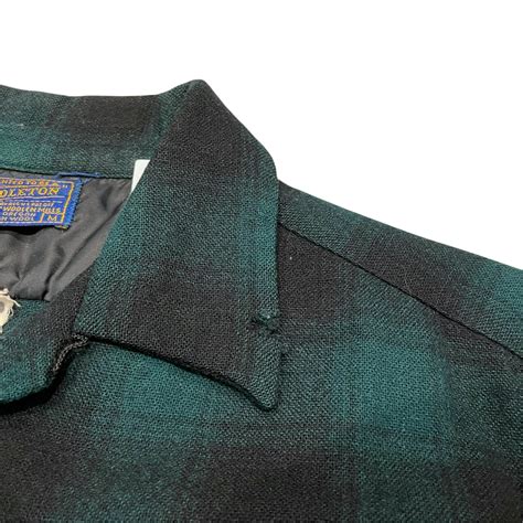 60s PENDLETON "Black × Green" Check wool shirt | What’z up