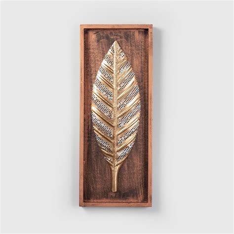 Buy VEDAS Metal and Wood Zoe Leaf Framed Wall Art from Vedas at just ...
