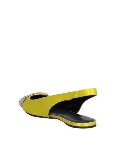 Balenciaga Satin Ballet Flats in Yellow - Lyst
