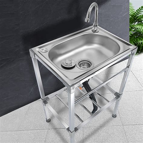 Garden Outdoor Utility Sinks Stainless Steel Freestanding Sink,Single ...