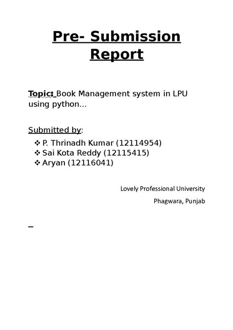 Book management system - .. Submitted by: P. Thrinadh Kumar (12114954 ...
