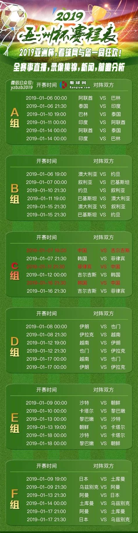 世预赛亚洲区12强赛积分榜赛程：中国队vs卡塔尔队9月5日23:00