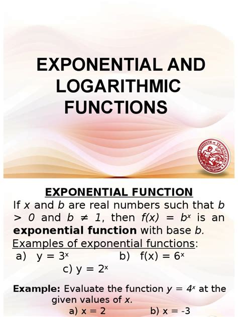 Lesson 11 - Exponential and Logarithmic Functions | PDF | Logarithm | Mathematical Objects