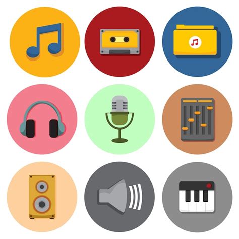 Simple musical symbol icons vector illustration graphic set | Premium ...