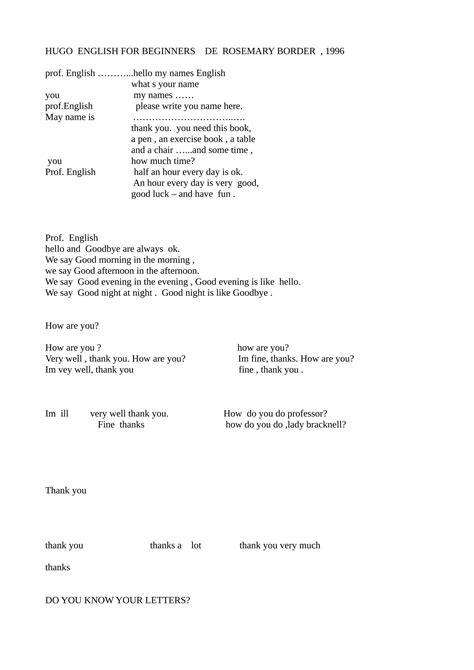 Hugo english beginners rosemary borders 1996 | PDF