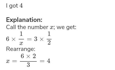 Six times the reciprocal of a number is 3.The number is _____ - Brainly.in