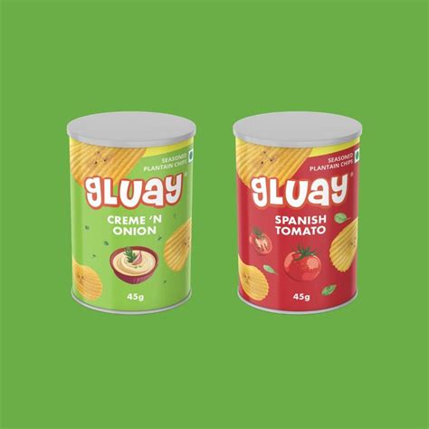 Gluay 45g Cans Pack of 2-Creme 'n Onion, Spanish Tomato