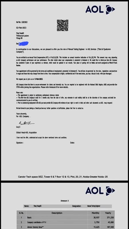 Hi Guys, Yesterday I have received Qualcomm offer letter, can anyone ...