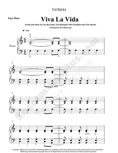 Easy Printable Piano Sheet Music