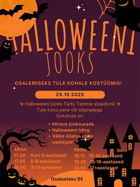 Halloweeni jooks, Turu 8, 51014 Tartu, Estonia, 29 October 2025 | AllEvents