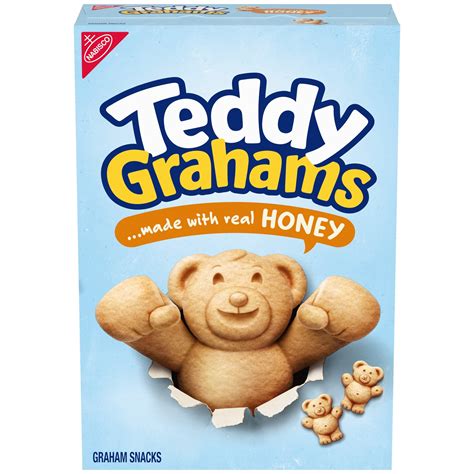 Teddy Grahams Honey Graham Bear-Shaped Healthy Crackers for Kids, 10 oz ...